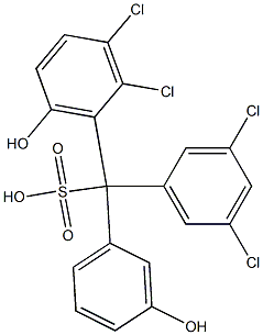 (3,5-Dichlorophenyl)(2,3-dichloro-6-hydroxyphenyl)(3-hydroxyphenyl)methanesulfonic acid 结构式