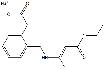 2-(2-Ethoxycarbonyl-1-methylvinylaminomethyl)phenylacetic acid sodium salt Structure