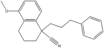 1-(3-Phenylpropyl)-5-methoxy-1,2,3,4-tetrahydronaphthalene-1-carbonitrile Struktur