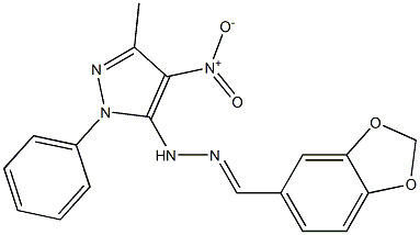 1-(1-Phenyl-3-methyl-4-nitro-1H-pyrazol-5-yl)-2-[3,4-(methylenedioxy)benzylidene]hydrazine