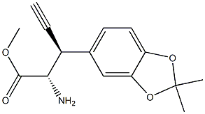 (2S,3R)-2-アミノ-3-(2,2-ジメチル-1,3-ベンゾジオキソール-6-イル)-4-ペンチン酸メチル 化学構造式