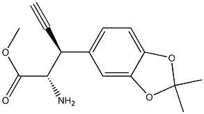 (2S,3R)-2-Amino-3-(2,2-dimethyl-1,3-benzodioxol-6-yl)-4-pentynoic acid methyl ester 结构式