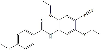 2,5-Diethoxy-4-[(4-methoxybenzoyl)amino]benzenediazonium,,结构式