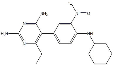 2,4-Diamino-6-ethyl-5-(3-nitro-4-(cyclohexylamino)phenyl)pyrimidine Structure
