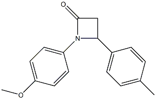 1-(4-メトキシフェニル)-4-(4-メチルフェニル)アゼチジン-2-オン 化学構造式
