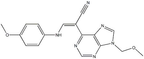 9-(Methoxymethyl)-6-[(E)-2-(4-methoxyphenylamino)-1-cyanoethenyl]-9H-purine,,结构式