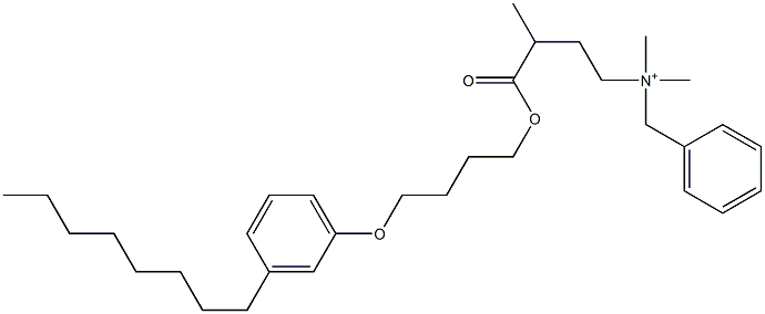 N,N-Dimethyl-N-benzyl-N-[3-[[4-(3-octylphenyloxy)butyl]oxycarbonyl]butyl]aminium Structure