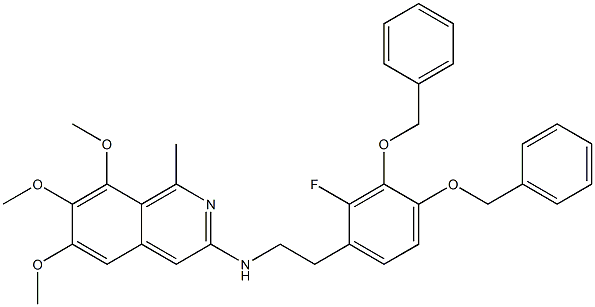 N-[2-[2-Fluoro-3,4-bis(benzyloxy)phenyl]ethyl]-6,7,8-trimethoxy-1-methylisoquinolin-3-amine Structure