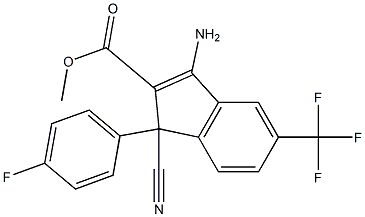 3-Amino-1-cyano-5-trifluoromethyl-1-(4-fluorophenyl)-1H-indene-2-carboxylic acid methyl ester Structure