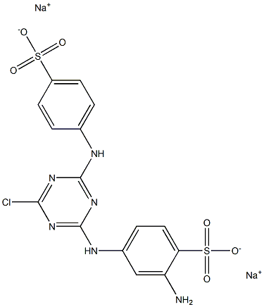 2-Amino-4-[[4-chloro-6-(p-sulfoanilino)-1,3,5-triazin-2-yl]amino]benzenesulfonic acid disodium salt Struktur