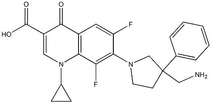 7-[3-[(Amino)methyl]-3-phenylpyrrolizino]-1-cyclopropyl-6,8-difluoro-1,4-dihydro-4-oxo-3-quinolinecarboxylic acid Structure