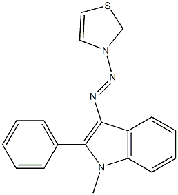 2,3-ジヒドロ-3-[(1-メチル-2-フェニル-1H-インドール-3-イル)アゾ]チアゾール 化学構造式