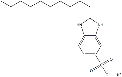 2-デシル-2,3-ジヒドロ-1H-ベンゾイミダゾール-5-スルホン酸カリウム 化学構造式