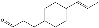 3-[4-(1-プロペニル)シクロヘキシル]プロパナール 化学構造式