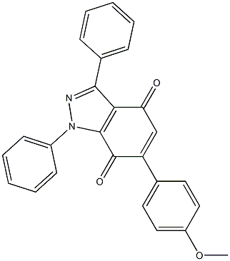 1,3-ジフェニル-6-(4-メトキシフェニル)-1H-インダゾール-4,7-ジオン 化学構造式
