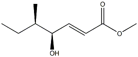 (2E,4S,5R)-4-ヒドロキシ-5-メチル-2-ヘプテン酸メチル 化学構造式