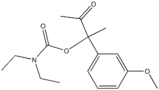 N,N-ジエチルカルバミド酸1-メチル-1-(m-メトキシフェニル)-2-オキソプロピル 化学構造式