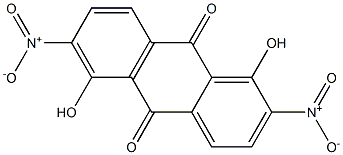 1,5-ジヒドロキシ-2,6-ジニトロアントラキノン 化学構造式