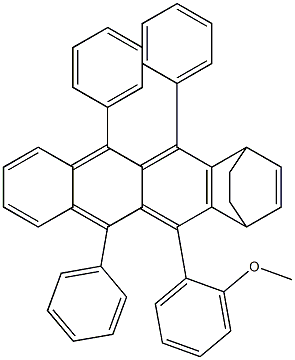 1,4-ジヒドロ-5-(2-メトキシフェニル)-6,11,12-トリフェニル-1,4-エタノナフタセン 化学構造式