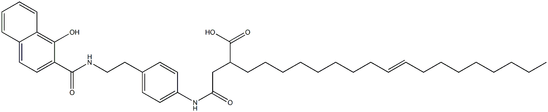 1-Hydroxy-N-[2-[4-(3-carboxy-1-oxo-12-henicosenylamino)phenyl]ethyl]-2-naphthamide,,结构式