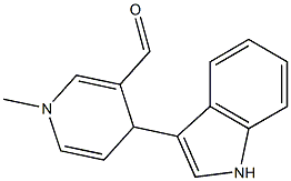 1,4-ジヒドロ-1-メチル-4-(1H-インドール-3-イル)ピリジン-3-カルボアルデヒド 化学構造式
