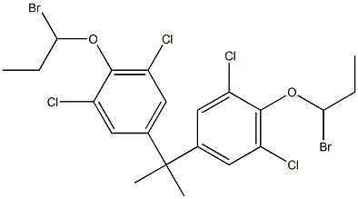 2,2-ビス[3,5-ジクロロ-4-(1-ブロモプロポキシ)フェニル]プロパン 化学構造式