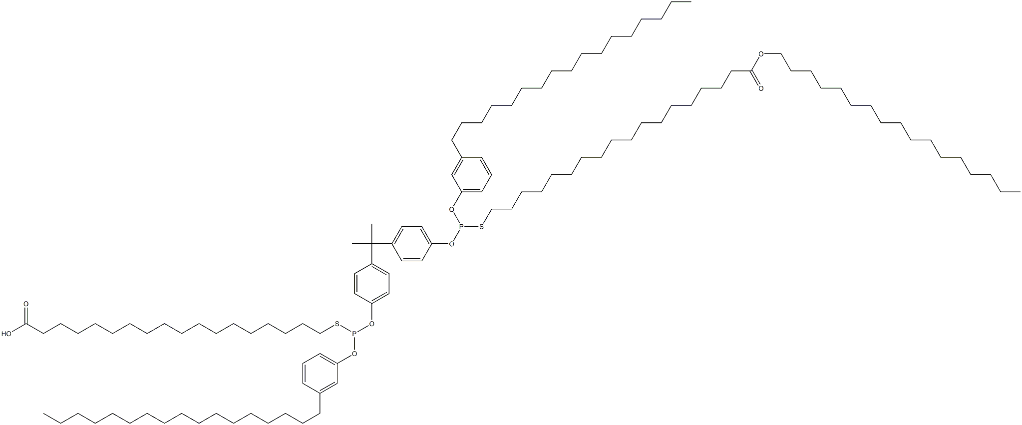 18,18'-[[Isopropylidenebis(4,1-phenyleneoxy)]bis[[(3-heptadecylphenyl)oxy]phosphinediylthio]]bis(octadecanoic acid heptadecyl) ester