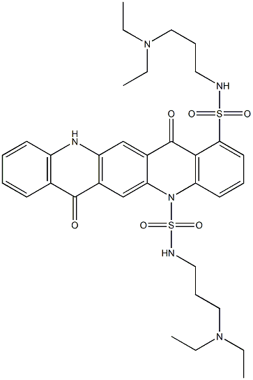 N,N'-Bis[3-(diethylamino)propyl]-5,7,12,14-tetrahydro-7,14-dioxoquino[2,3-b]acridine-1,5-disulfonamide,,结构式