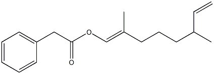 Phenylacetic acid 2,6-dimethyl-1,7-octadienyl ester Structure