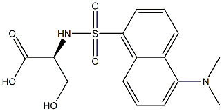 (S)-2-[[[5-(ジメチルアミノ)-1-ナフタレニル]スルホニル]アミノ]-3-ヒドロキシプロピオン酸 化学構造式