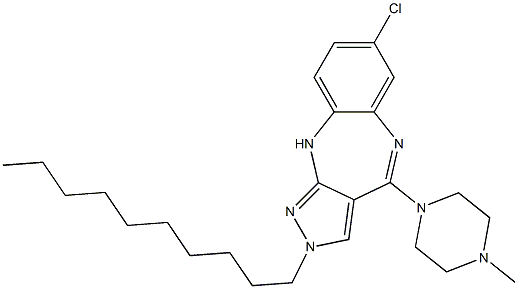 2-Decyl-4-(4-methylpiperazin-1-yl)-7-chloro-2,10-dihydropyrazolo[3,4-b][1,5]benzodiazepine