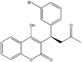 4-Hydroxy-3-[(1R)-3-oxo-1-(3-bromophenyl)butyl]-2H-1-benzopyran-2-one,,结构式
