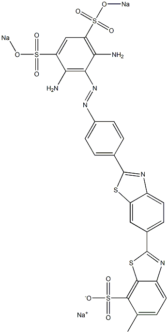 2-[2-[4-[[2,6-Diamino-3,5-bis(sodiosulfo)phenyl]azo]phenyl]-6-benzothiazolyl]-6-methylbenzothiazole-7-sulfonic acid sodium salt