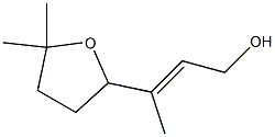 (E)-3-[(Tetrahydro-5,5-dimethylfuran)-2-yl]-2-buten-1-ol,,结构式