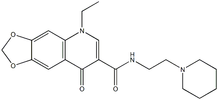 1,4-Dihydro-1-ethyl-4-oxo-6,7-(methylenedioxy)-N-(2-piperidinoethyl)quinoline-3-carboxamide Struktur