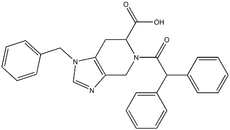 1-Benzyl-4,5,6,7-tetrahydro-5-diphenylacetyl-1H-imidazo[4,5-c]pyridine-6-carboxylic acid Structure