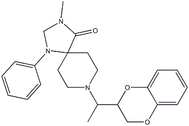 8-[1-(2,3-Dihydro-1,4-benzodioxin-2-yl)ethyl]-3-methyl-1-phenyl-1,3,8-triazaspiro[4.5]decan-4-one Struktur