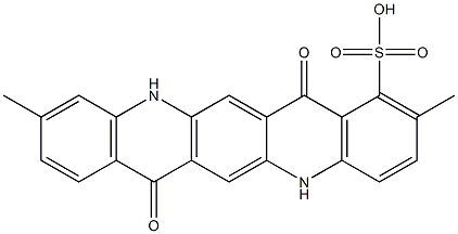 5,7,12,14-テトラヒドロ-2,10-ジメチル-7,14-ジオキソキノ[2,3-b]アクリジン-1-スルホン酸 化学構造式