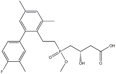 (3S)-3-Hydroxy-4-[methoxy[2-[2-(4-fluoro-3-methylphenyl)-4,6-dimethylphenyl]ethyl]phosphinyl]butyric acid,,结构式