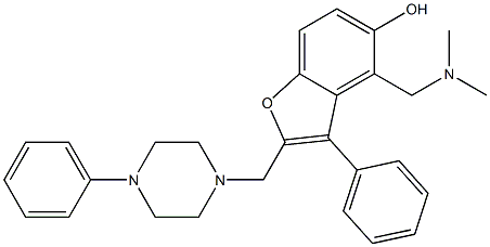  4-(Dimethylaminomethyl)-3-phenyl-2-[(4-phenyl-1-piperazinyl)methyl]benzofuran-5-ol