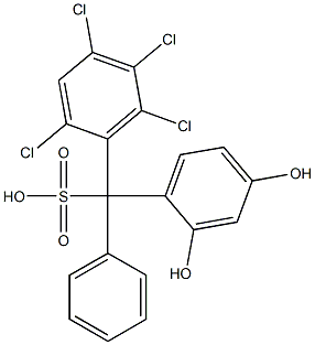 (2,4,5,6-Tetrachlorophenyl)(2,4-dihydroxyphenyl)phenylmethanesulfonic acid Structure