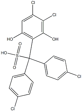 (3,4-Dichloro-2,6-dihydroxyphenyl)bis(4-chlorophenyl)methanesulfonic acid Structure