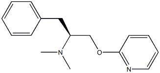 (1S)-1-(2-ピリジニルオキシメチル)-N,N-ジメチル-2-フェニルエタンアミン 化学構造式