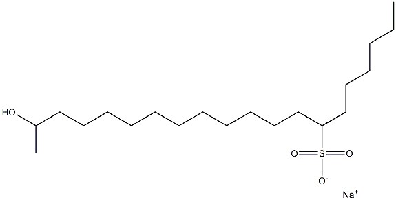 19-Hydroxyicosane-7-sulfonic acid sodium salt Structure