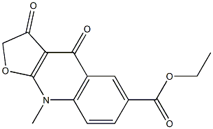 2,3,4,9-テトラヒドロ-3,4-ジオキソ-9-メチルフロ[2,3-b]キノリン-6-カルボン酸エチル 化学構造式