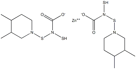 Bis(3,4-dimethylpiperidine-1-dithiocarbamic acid)zinc salt,,结构式