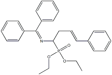 [1-(ジフェニルメチレン)アミノ-4-フェニル-3-ブテニル]ホスホン酸ジエチル 化学構造式