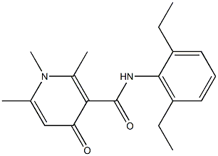 N-(2,6-ジエチルフェニル)-1-メチル-2,6-ジメチル-4-オキソ-3-ピリジンカルボアミド 化学構造式