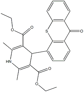 1,4-Dihydro-2,6-dimethyl-4-(9-oxo-9H-thioxanthen-4-yl)pyridine-3,5-dicarboxylic acid diethyl ester Structure