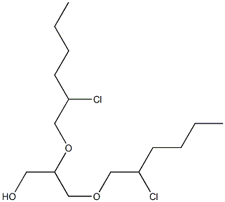 1,3-ビス(2-クロロヘキシルオキシ)-2-プロパノール 化学構造式